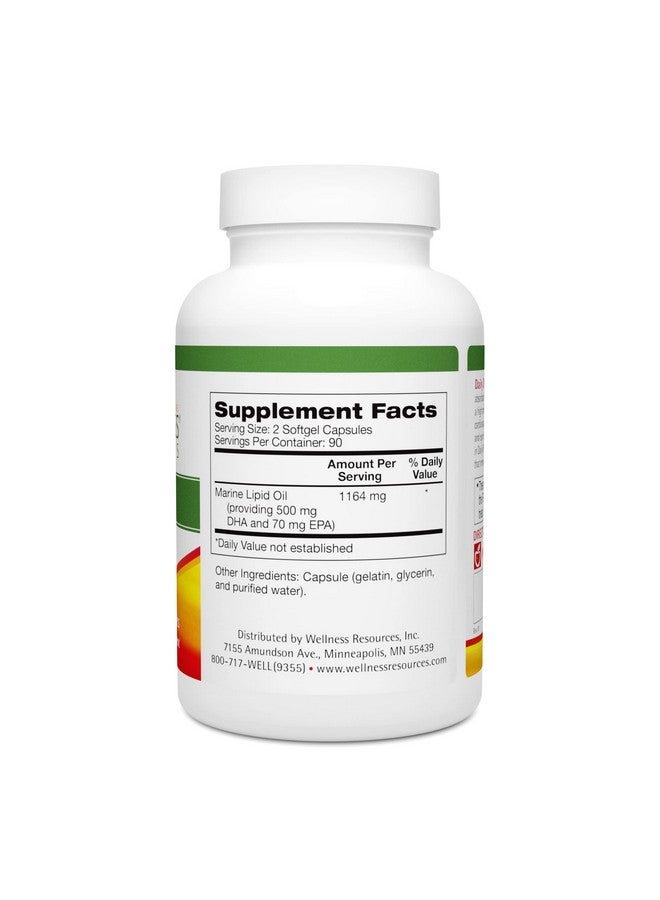 Wellness Resources ويلنس ريسورسز دايلي DHA - أعلى قوة ونقاء زيت السمك DHA في شكل TG (180 كبسولة) - Image 2