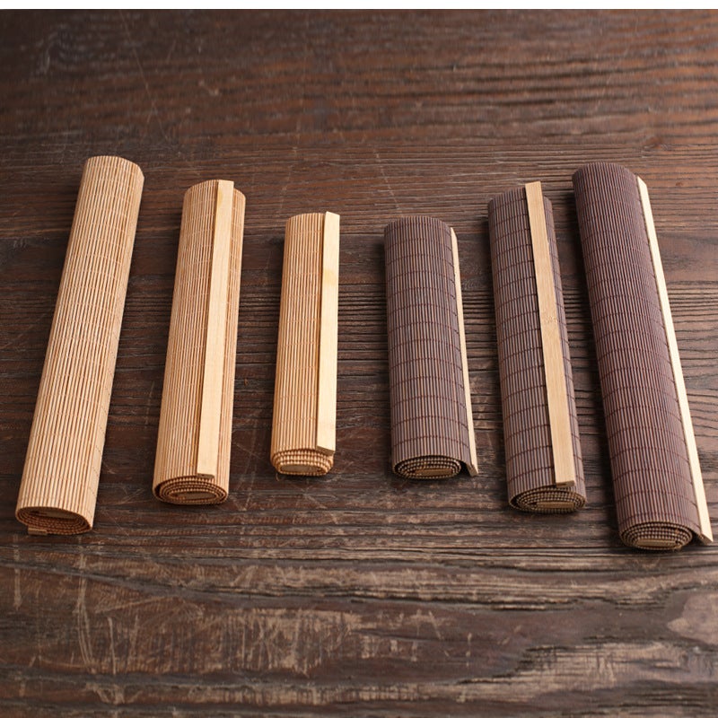 Bamboo Tea Mat Tea Ceremony Bamboo Mat Tea Set Bamboo Mat Kung Fu Tea Accessories Tea-Making Heat Insulation Tea Mat Bamboo Tea Curtain Coaster - Image 3