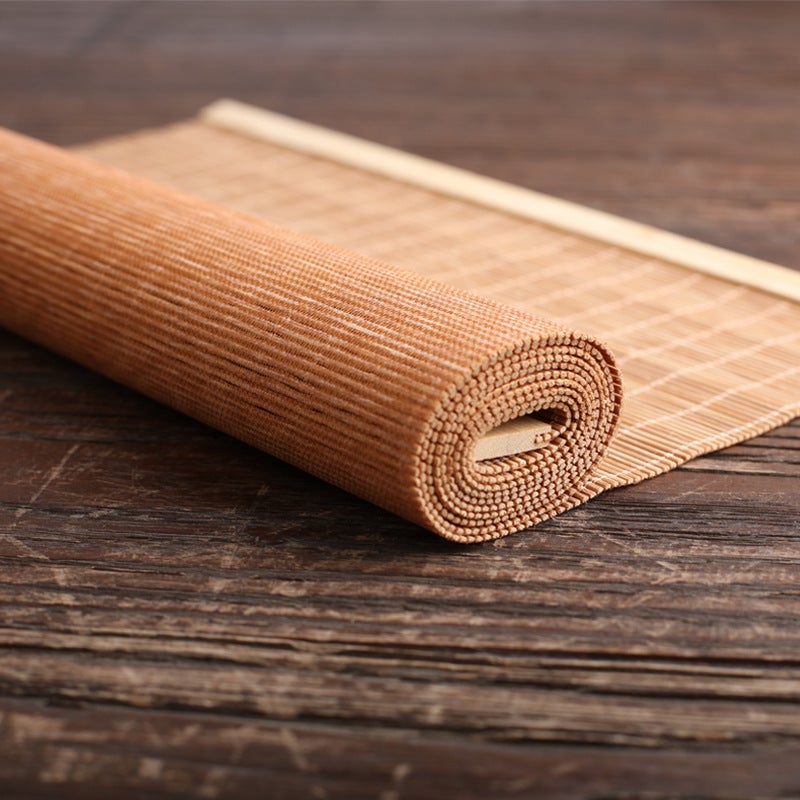 Bamboo Tea Mat Tea Ceremony Bamboo Mat Tea Set Bamboo Mat Kung Fu Tea Accessories Tea-Making Heat Insulation Tea Mat Bamboo Tea Curtain Coaster - Image 5