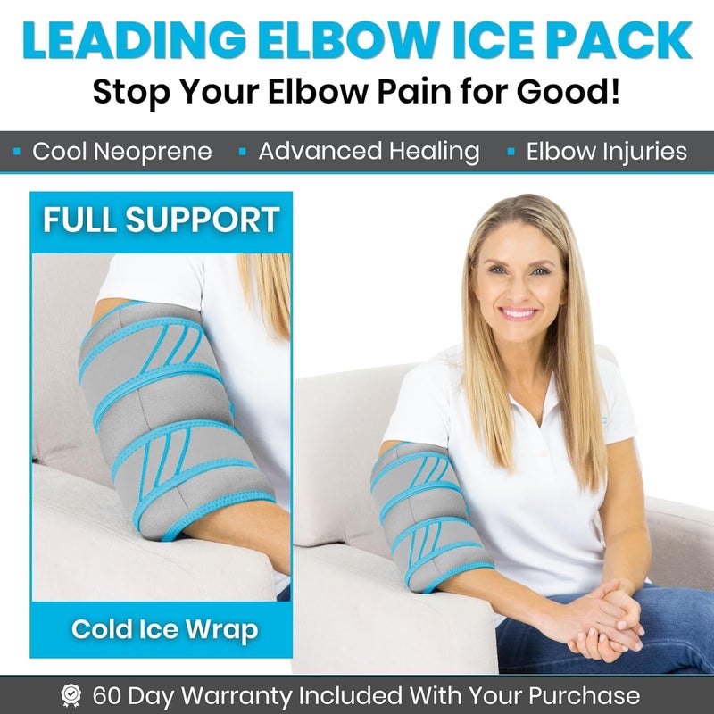 Vive Elbow Ice Pack Wrap  Ultra Cold Gel Ice Pack for Injuries Reusable  Elbow Support Compression for ColdHot Therapy  Adjustable for MenWomen Sports Recovery Arthritis Tendonitis Pain Relief - Image 2