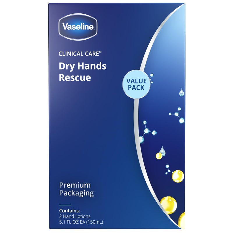 Vaseline Clinical Care Hand Cream 2-Pack in Premium Packaging – Dry Hands Rescue, Fragrance-Free, 3.4 Oz Ea - Image 2