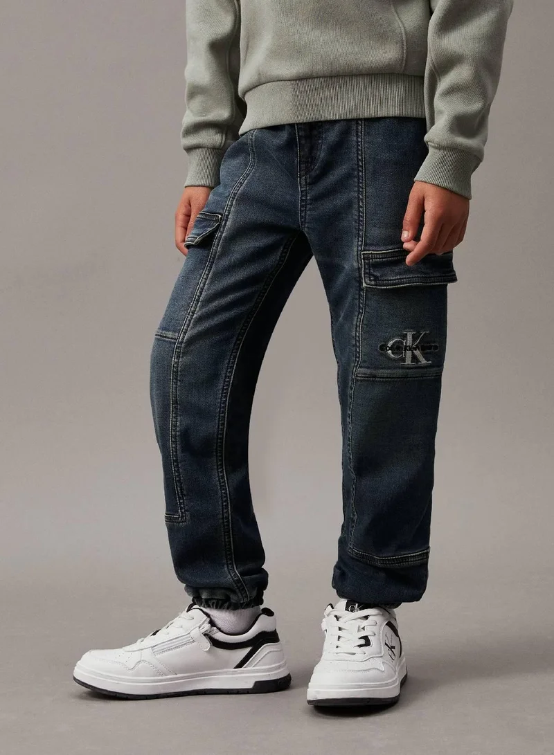 Denim Cargo Joggers