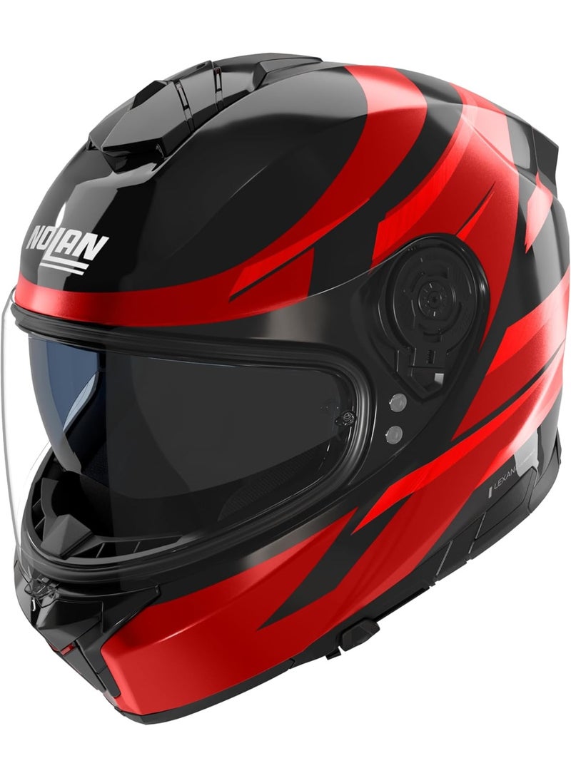 Nolan N80-8 FERVO BLACK/CHROME RED METAL Helmet - Image 1