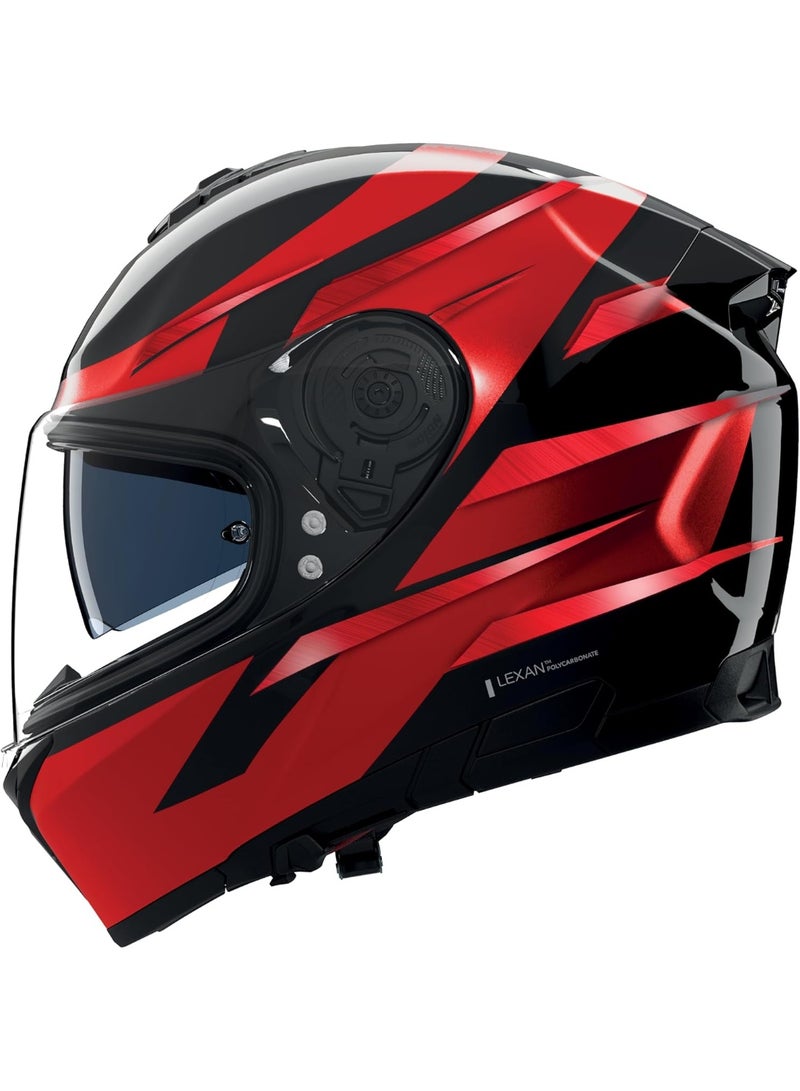 Nolan N80-8 FERVO BLACK/CHROME RED METAL Helmet - Image 2