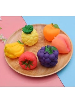 Manos Manos Bath Toys for Baby - Pack of 6 Colorful Fruits Theme Squeeze Bath Toys, Toddler Baby Bathtub Bathing Squeeze Bath Toys for 6+ Months Baby and Kids (Pack of 6 PC; Multicolor)  - Image 3