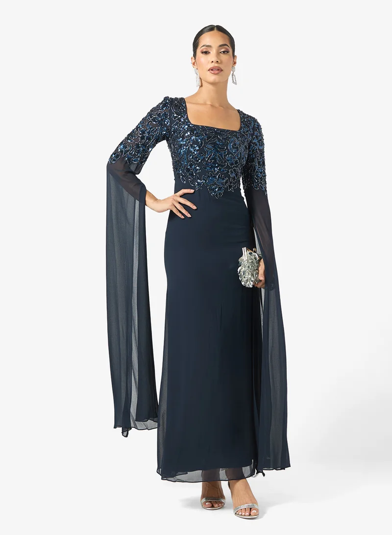 فروك اند فرل Mesh Detailed Embellished Maxi Dress