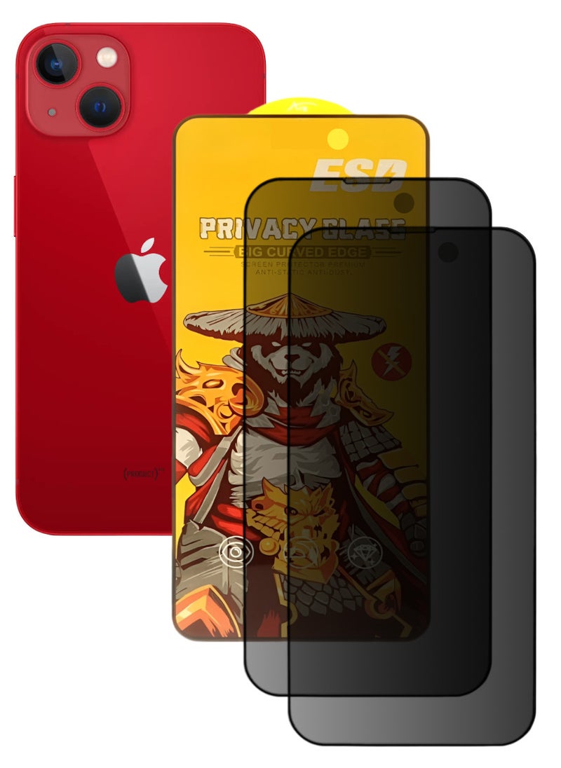 ESD 2 Pieces Tempered Dustproof Privacy Glass Screen Protector Compatible For iPhone 13 - Image 1