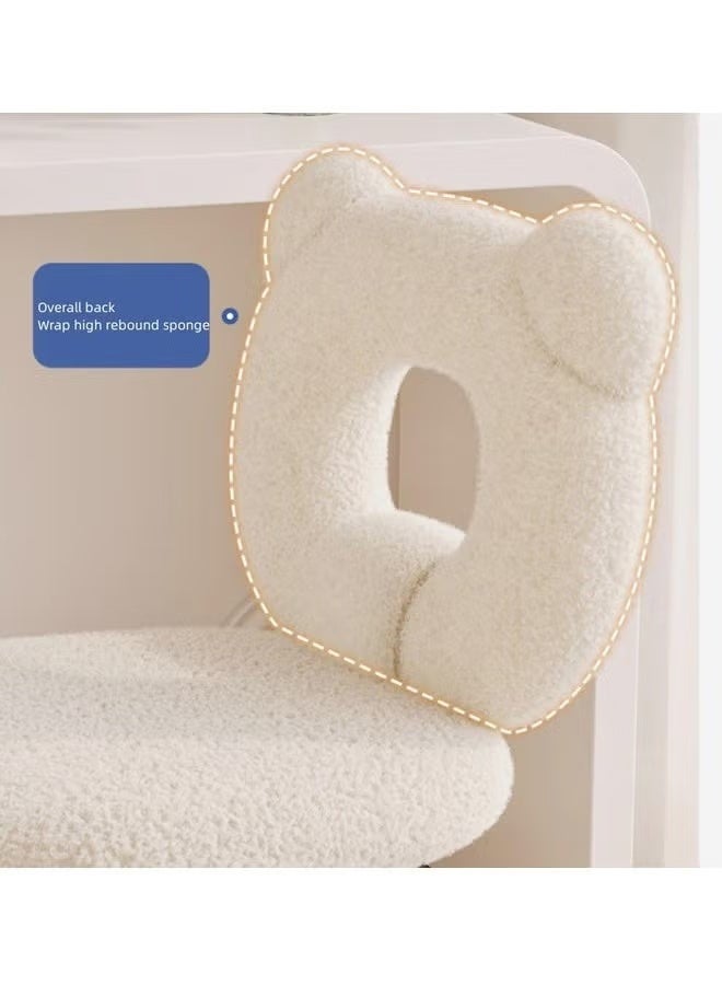 NKX Modern Plush Fabric Chair with Curved Backrest and Metal Legs - Image 3