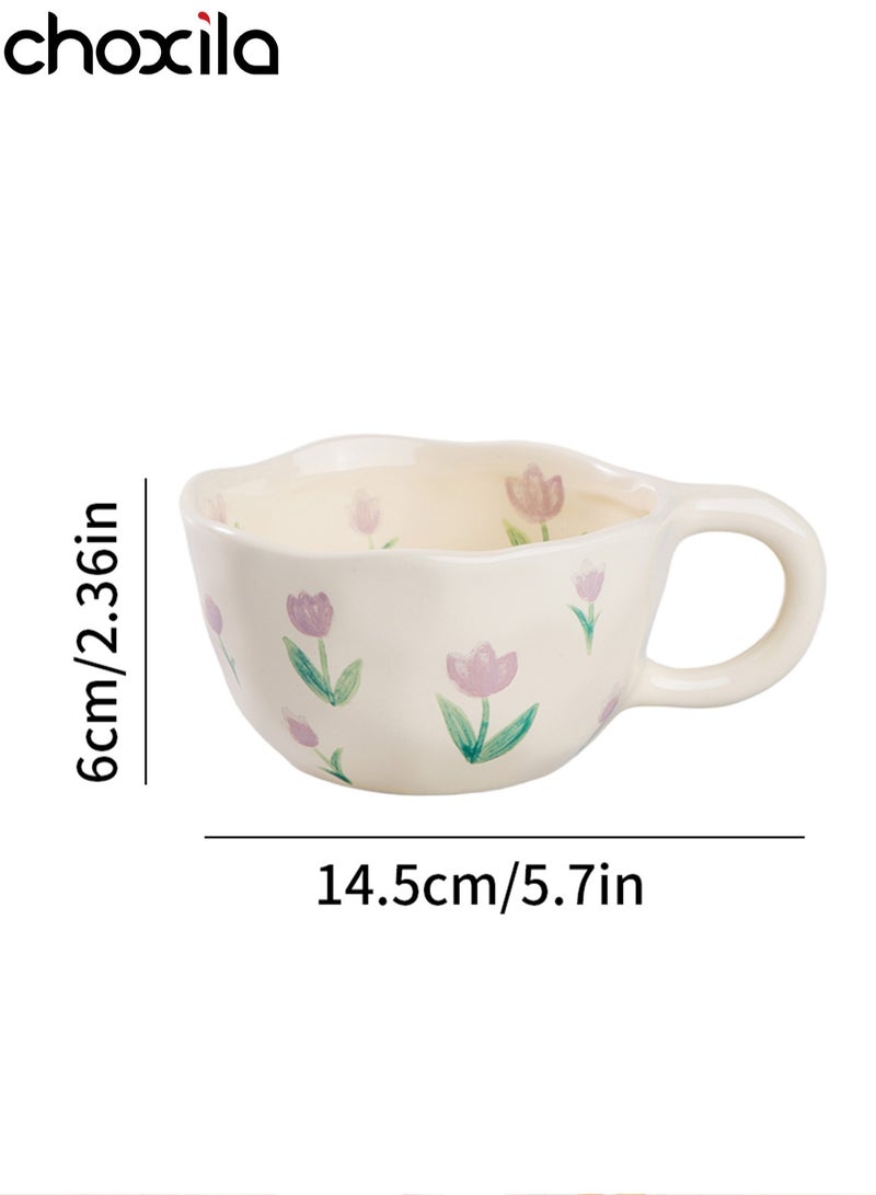choxila 1pc Ceramic Coffee Mug Flower Style  Mugs Home Office Breakfast Mug Milk Cup - Image 2