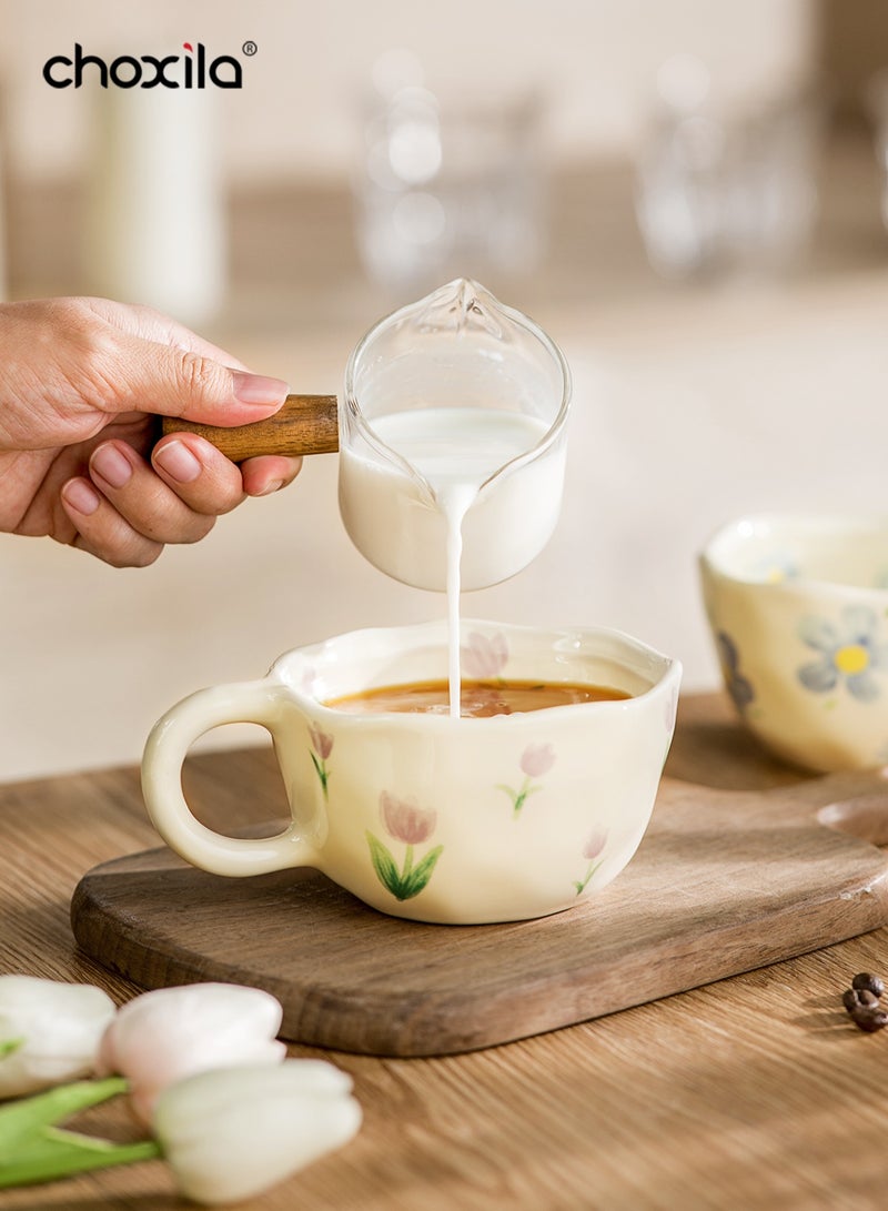 choxila 1pc Ceramic Coffee Mug Flower Style  Mugs Home Office Breakfast Mug Milk Cup - Image 5