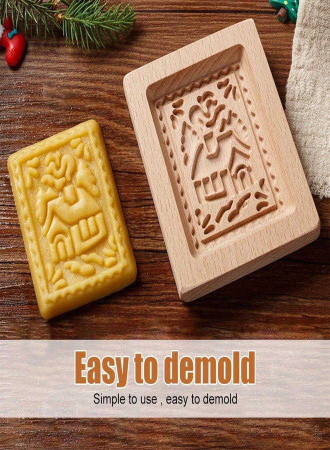 MiOYOOW Wooden Cookie Mold, Carved Biscuit Molds, Easy to Demold, Cookie Press Stamp Mould for Halloween Christmas Thanksgiving Party DIY - Image 5