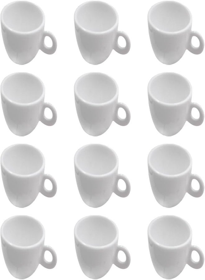 Rosojodg 12 Pcs Miniatures White Cups, Mini Coffee Tea Cups, Coffee Cups, Small Dollhouse Cups, Plastic Fairy Garden Cups, Dollhouse Miniatures Food Kitchen Room Decoration, Doll House Accessories - Image 1