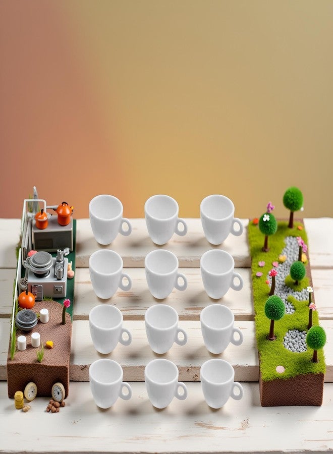 Rosojodg 12 Pcs Miniatures White Cups, Mini Coffee Tea Cups, Coffee Cups, Small Dollhouse Cups, Plastic Fairy Garden Cups, Dollhouse Miniatures Food Kitchen Room Decoration, Doll House Accessories - Image 3