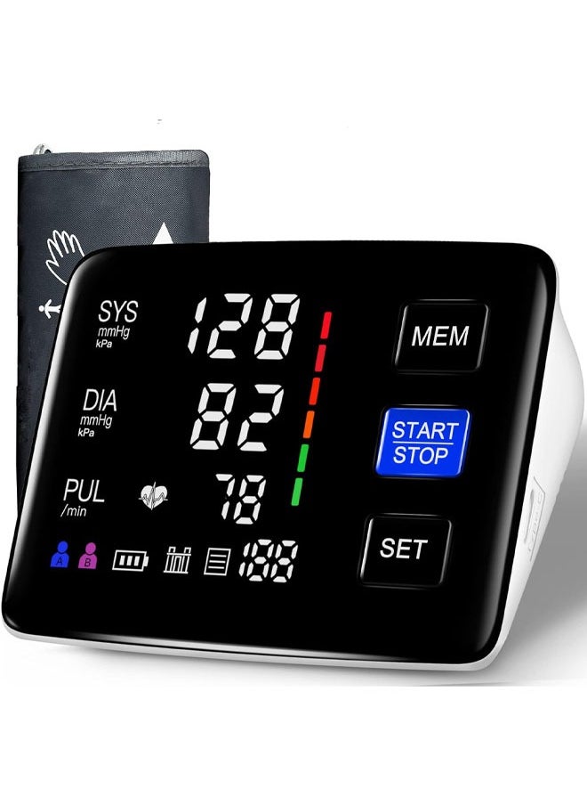 Generic - Urion Wrist Blood Pressure Monitor Extra Large Cuff Upper Arm LED Color Backlit Screen Automatic Digital Machine Clear Display Tonometer Digital Sphygmomanometer baumanometer U80Z - Image 1