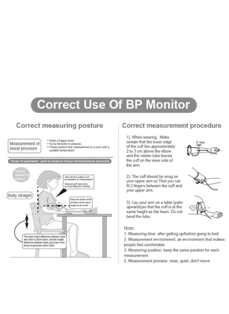 Generic - Urion Wrist Blood Pressure Monitor Extra Large Cuff Upper Arm LED Color Backlit Screen Automatic Digital Machine Clear Display Tonometer Digital Sphygmomanometer baumanometer U80Z - Image 1