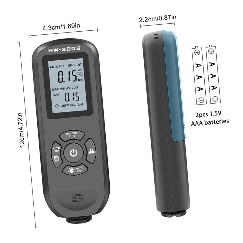 Digital Paint Thickness Gauge Auto Car Coating Tester Portable Intuitive Screen - Image 3