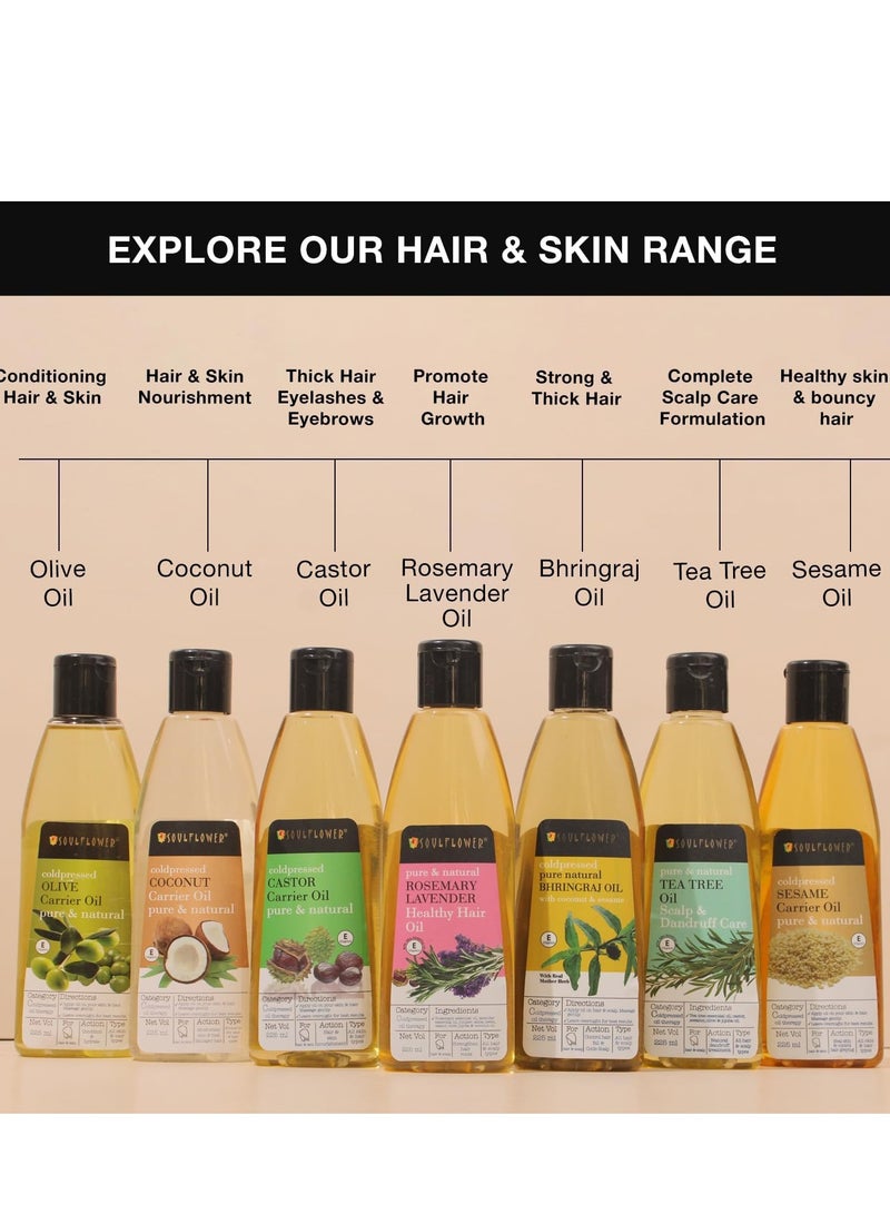 Soulflower Cold-Pressed Bhringraj Oil-Pure & Natural| Hair Growth, Strengthening & Nourishing hair roots, Anti-Dandruff, Cooling Scalp| Coconut, Sesame, Mother herb| 225ml - Image 4