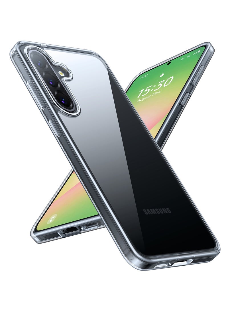 حافظة حامية مضادة للصدمات لهاتف سامسونج جالاكسي A56، غير صفراء، مقاومة للسقوط حتى 12 قدم، شفافة، رقيقة ولمسة ناعمة لحافظة سامسونج A56، حافظة واقية رقيقة غير لامعة لهاتف سامسونج جالاكسي A56 - - Image 1