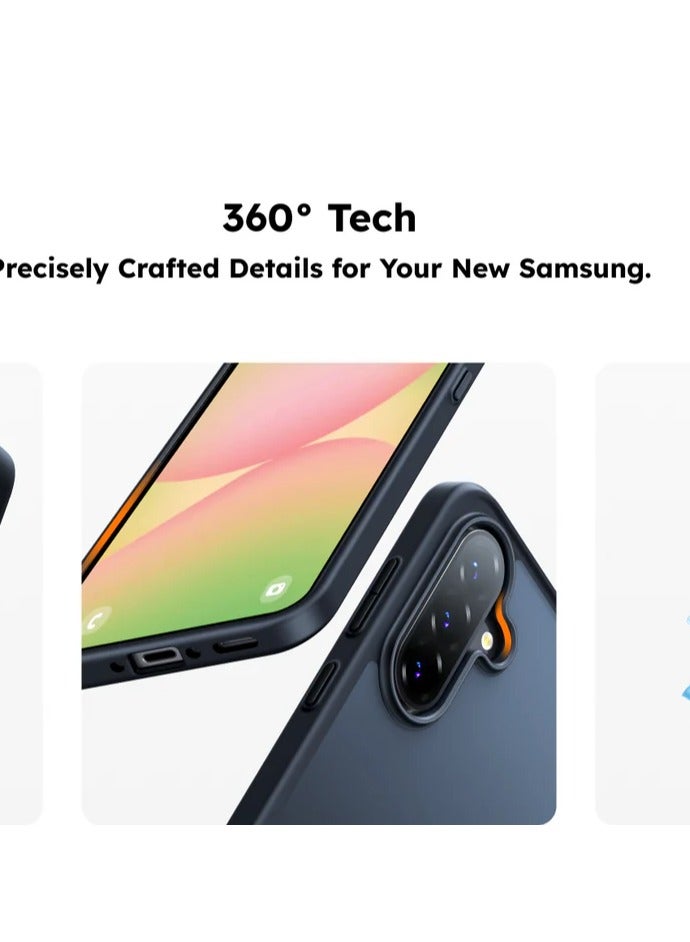 حافظة حامية مضادة للصدمات لهاتف سامسونج جالاكسي A56، غير صفراء، مقاومة للسقوط حتى 12 قدم، شفافة، رقيقة ولمسة ناعمة لحافظة سامسونج A56، حافظة واقية رقيقة غير لامعة لهاتف سامسونج جالاكسي A56 - - Image 5