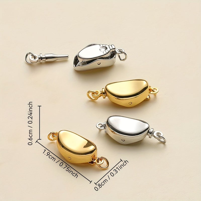 Silvery Stainless Steel Plated 18K Golden Jewelry Connection Buckle For Bracelet Necklace - Image 4