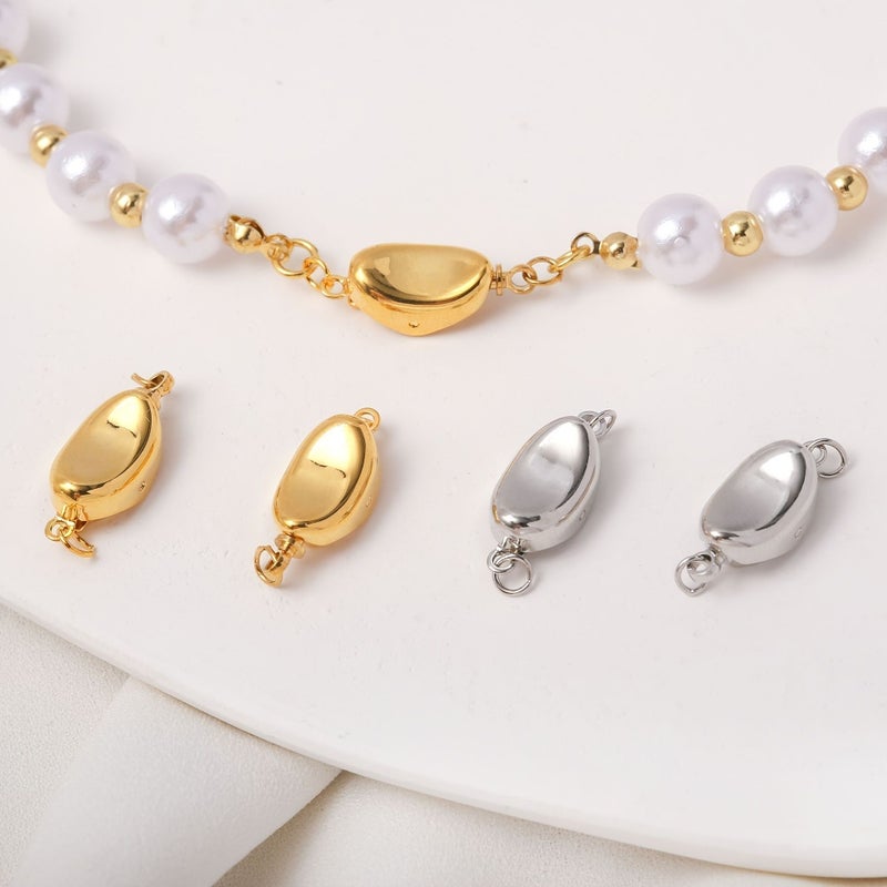 Silvery Stainless Steel Plated 18K Golden Jewelry Connection Buckle For Bracelet Necklace - Image 1