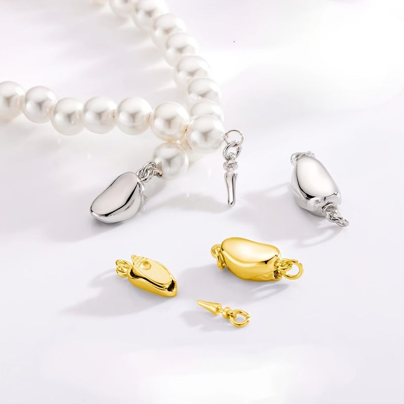 Silvery Stainless Steel Plated 18K Golden Jewelry Connection Buckle For Bracelet Necklace - Image 5