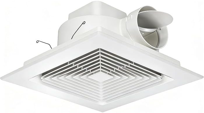 Orsong Bathroom Exhaust Fan 10" Panel Ultra Quiet without Light(8x8 Mount), 110CFM, 4" Duct for Bathroom/Garage/Home - Image 1