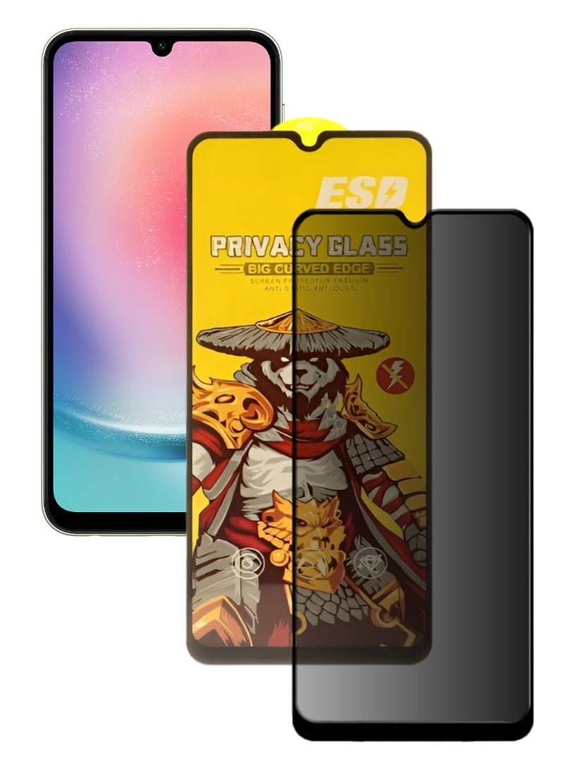 ESD Tempered Dustproof Privacy Glass Screen Protector Compatible For Samsung Galaxy A24 - Image 1
