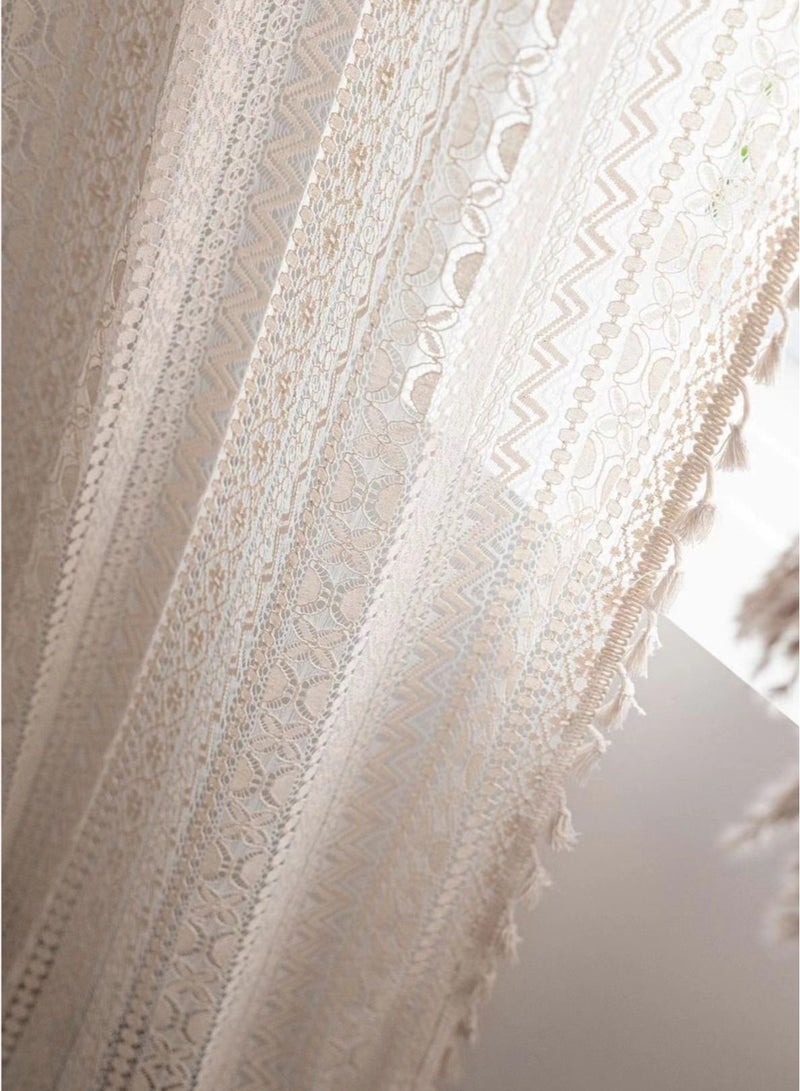Kutis 1-Piece Tassel Hollowed Single Curtain Rod Curtain 220x150 CM - Image 3