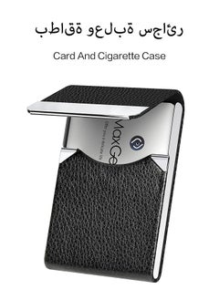 Lemon Business Card Holder, PU Leather Business Card Case Pocket Card Holders for Men or Women, Metal Slim Name Card Holder RFID Blocking Business Card Carrier with Magnetic Closure, Black  - Image 1
