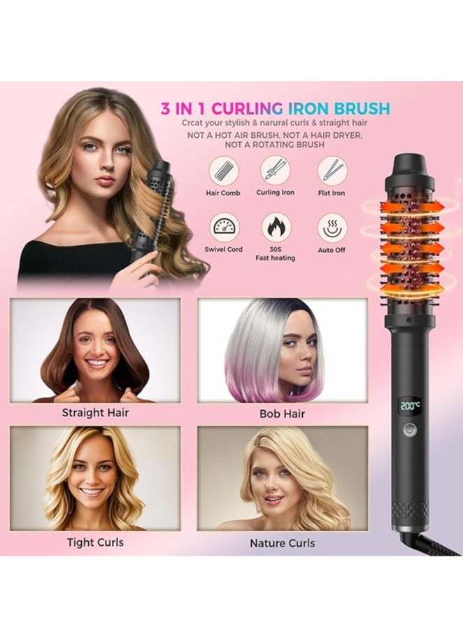 Hot Round Brush Ion 3-in-1 38mm Hot Hairpin Brush for Hair Styling 120-210°C Digital display of 5 temperatures, the curling iron creates loose curls - Image 2