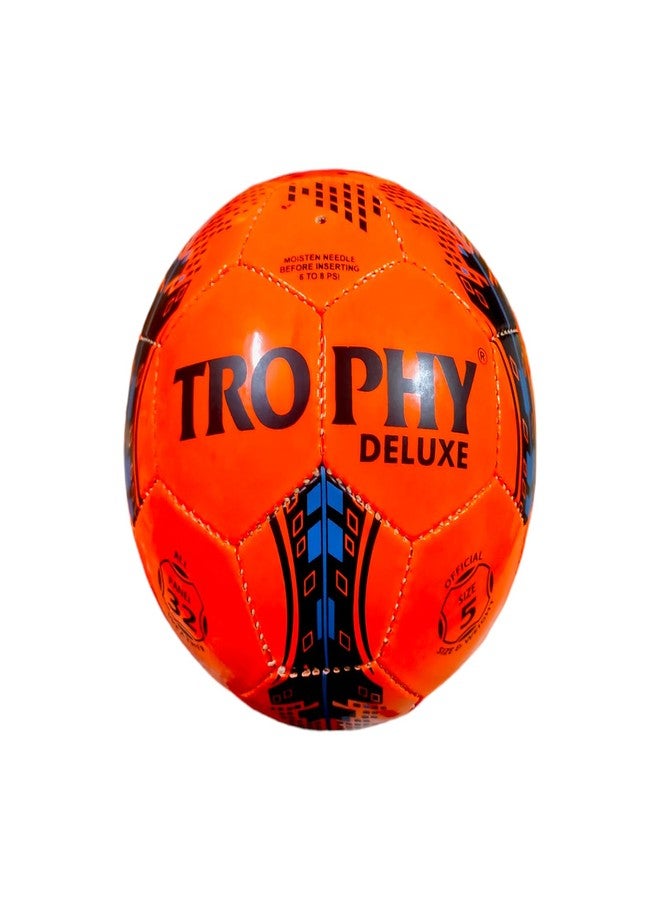 SBG Football Trophy Deluxe Orange, 32 Pannel Football, Hand Stitched Football with 1 ply Bladder for Soft and Wet Grounds, Match Football,Size-5 (Trophy Deluxe, Orange) - Image 1