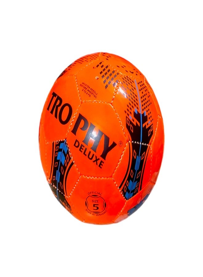 SBG Football Trophy Deluxe Orange, 32 Pannel Football, Hand Stitched Football with 1 ply Bladder for Soft and Wet Grounds, Match Football,Size-5 (Trophy Deluxe, Orange) - Image 2