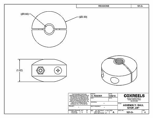 Coxreels 131-3 Hose Ball Stop for Spring Driven Reel, 3/8 ID x 21/32 OD, 2-1/2 Diameter by Coxreels - Image 3