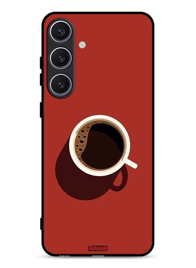 Tolwak Samsung Galaxy S24 Plus 5G Protective Case Cover Coffee Cup Art - Image 1