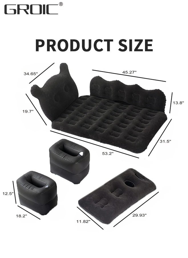 GROIC - Car Air Mattress Inflatable Car Bed with Air Pump,Thickened Car Camping Bed Sleeping Pad with Upgrade Side File,SUV Truck Air Mattress for Camping Travel, Trip and Outdoor Activities - Image 1