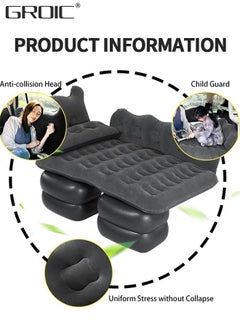GROIC Car Air Mattress Inflatable Car Bed with Air Pump,Thickened Car Camping Bed Sleeping Pad with Upgrade Side File,SUV Truck Air Mattress for Camping Travel, Trip and Outdoor Activities  - Image 4