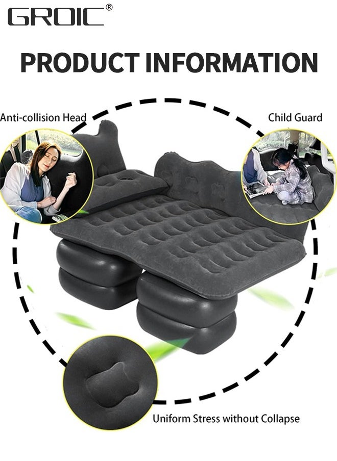 GROIC - Car Air Mattress Inflatable Car Bed with Air Pump,Thickened Car Camping Bed Sleeping Pad with Upgrade Side File,SUV Truck Air Mattress for Camping Travel, Trip and Outdoor Activities - Image 1