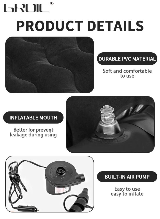 GROIC - Car Air Mattress Inflatable Car Bed with Air Pump,Thickened Car Camping Bed Sleeping Pad with Upgrade Side File,SUV Truck Air Mattress for Camping Travel, Trip and Outdoor Activities - Image 1