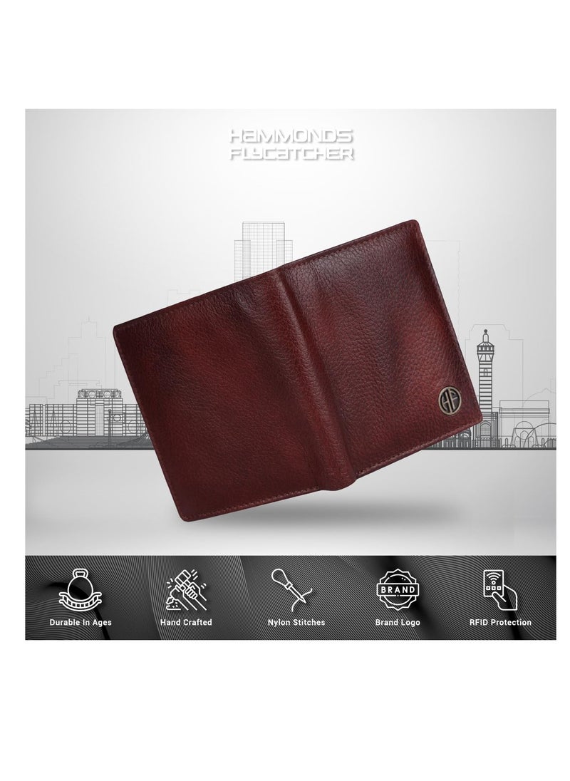HAMMONDS FLYCATCHER - Leather Wallets for Men - RFID Protected Bi-Fold Money Wallet with Total 10 Slots/Pockets - Gift for Men - Brown - Image 1