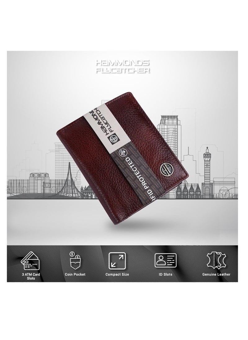 HAMMONDS FLYCATCHER - Leather Wallets for Men - RFID Protected Bi-Fold Money Wallet with Total 10 Slots/Pockets - Gift for Men - Brown - Image 1