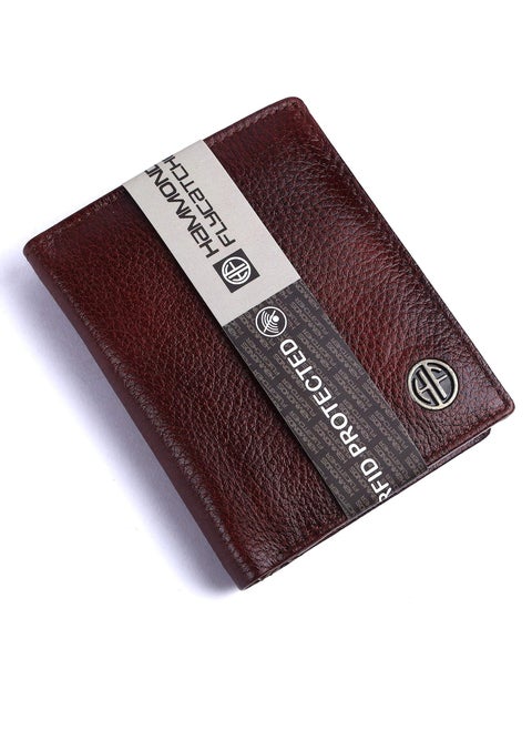 Leather Wallets for Men - RFID Protected Bi-Fold Money Wallet with Total 10 Slots/Pockets - Gift for Men - Brown