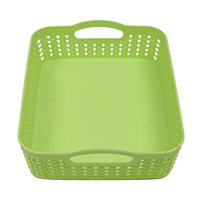 Kuber Industries Plastic 2 Pieces Multipurpose Storage Basket Set (Green & Blue)-CTKTC025420 - Image 2