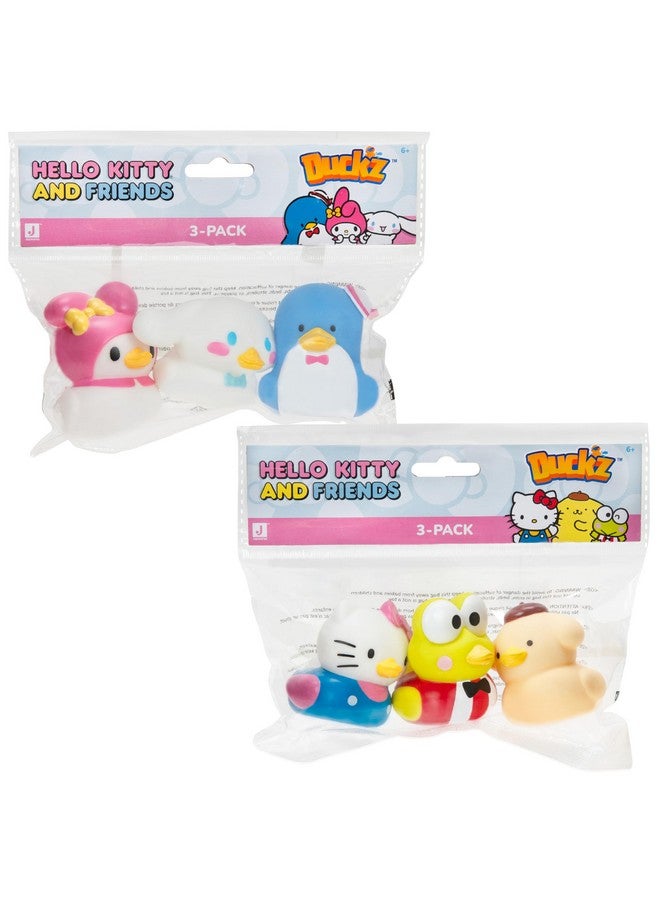 Jazwares Hello Kitty and Friends Duckz 6-Pack - Rubber Duck Water Toys for Pool & Bath - Officially Licensed Sanrio - Hello Kitty, Keroppi, Pompompurin, My Melody, Cinnamoroll, Tuxedosam - Gift for Kids - Image 5