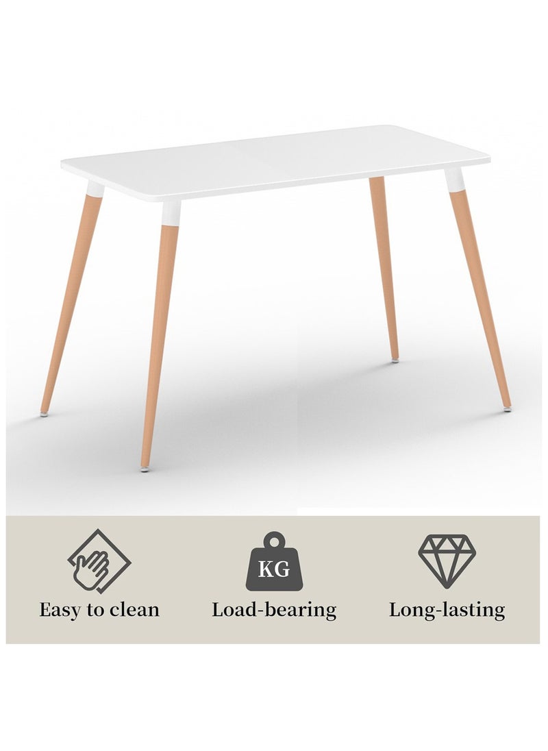 Mahmayi Mahmayi Cenare 7-Piece Dining Set for Kitchen, 140 X 80 Dining Table With 6 X DAW Arm Dining Chair - White  - Image 2