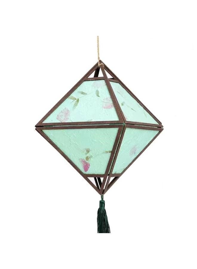fashionhome Rhombus Portable Lantern with Tassel Light Lamp for Diwali Spring Festival Home Decoration - Image 1