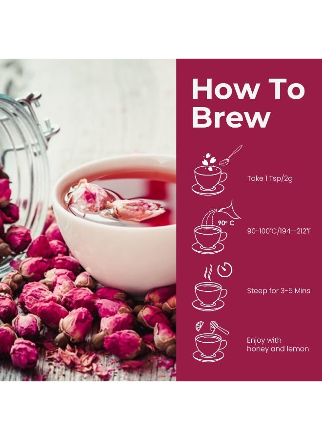 BLUE TEA - Rose Buds Tea - 30gm - 30 Cups | VITAMIN-C | Beautiful Hair & Skin - Caffeine Free - Natural - Flower Based - Herbal Tea - Image 5