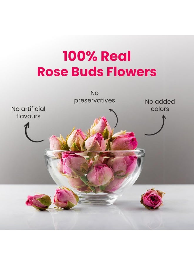BLUE TEA - Rose Buds Tea - 30gm - 30 Cups | VITAMIN-C | Beautiful Hair & Skin - Caffeine Free - Natural - Flower Based - Herbal Tea - Image 2