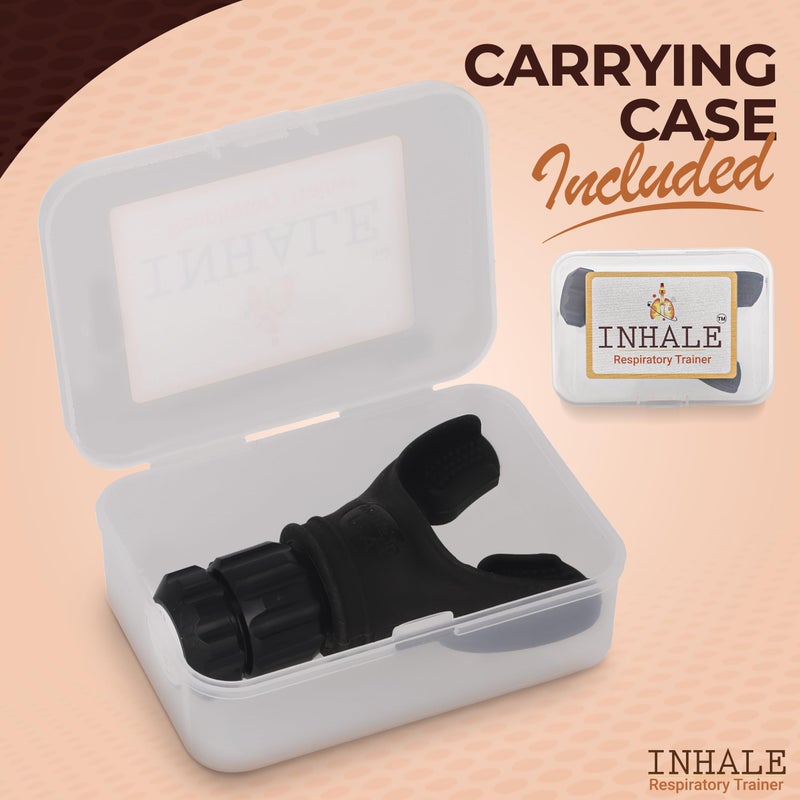 Inhale مدرب التنفس إنهيل | جهاز تمارين الرئة المدمج مع سيليكون عالي الجودة | حقيبة حمل متضمنة | مدرب التنفس مع مقاومة قابلة للتعديل | محمول وسهل التنظيف - Image 4