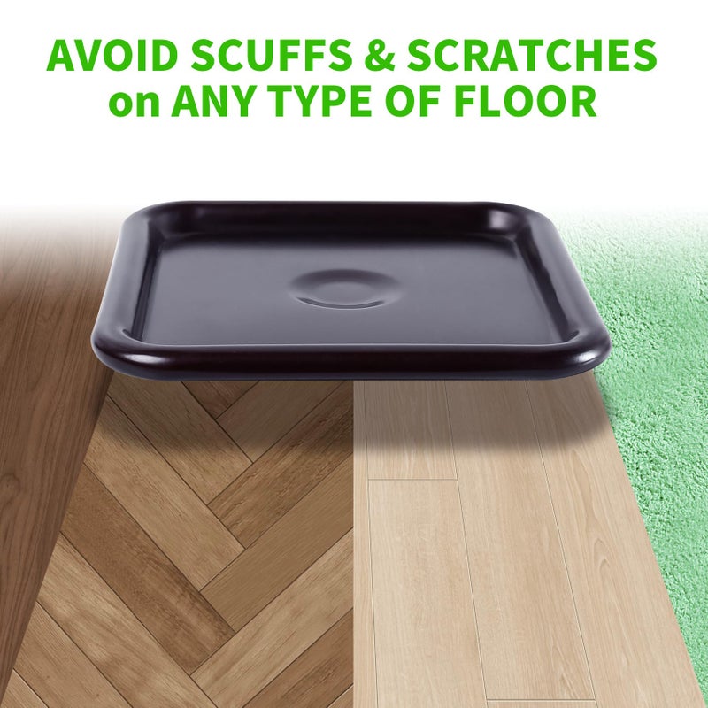 GAGUIUP 2 1/2"" Square Carpet Bottom Furniture Caster Cups  Reusable Furniture Sliders For Hardwood Floors  Felt Furniture Pads Coasters To Protect Tile Or Laminate Floors From Scratches  Brown/Gray (12 Pack) - Image 5